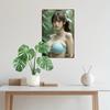 Anime Girl Metal Wall Art Retro Floral Sign 8x12 Inch Home Decor Gift