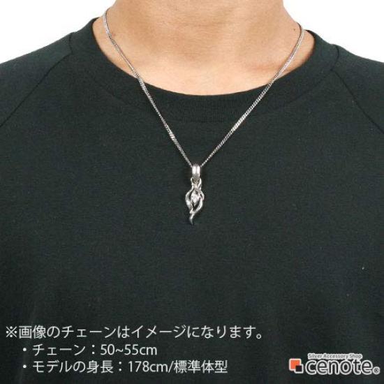 [Cenote] Arabesque Wave Pendant with White Zirconia [Silver 925 Accessory] P0159