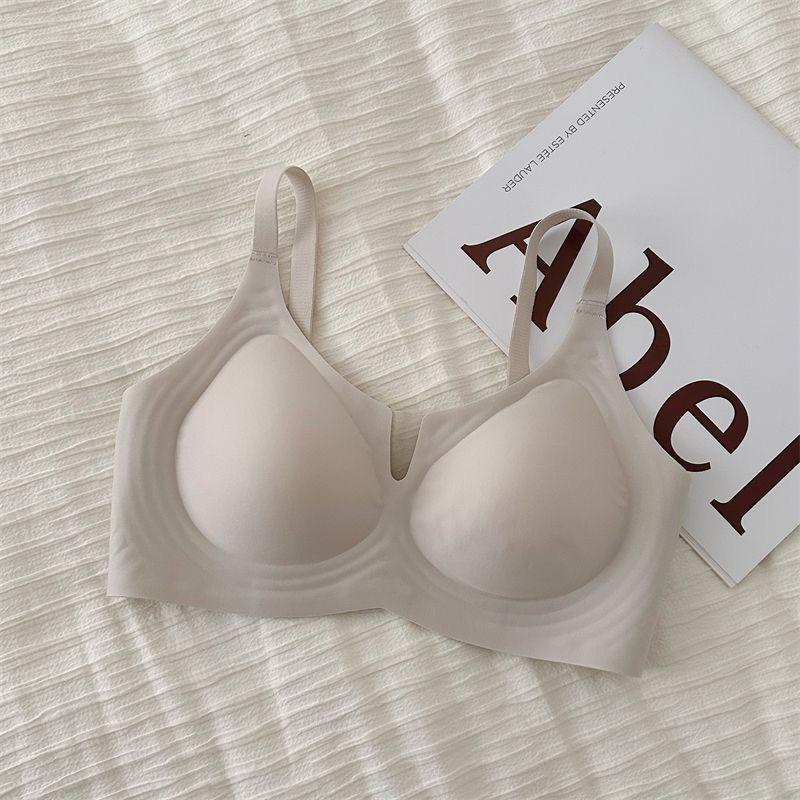 Milk Skin Seamless Jelly Lift Bra, Summer Bust Minimizer Side Gathering Anti-Sag Full Bust Women Bra
