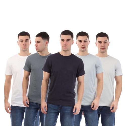 Duck and Cover Mens Demtare Sleeve Print T-Shirt (Pack of 5)