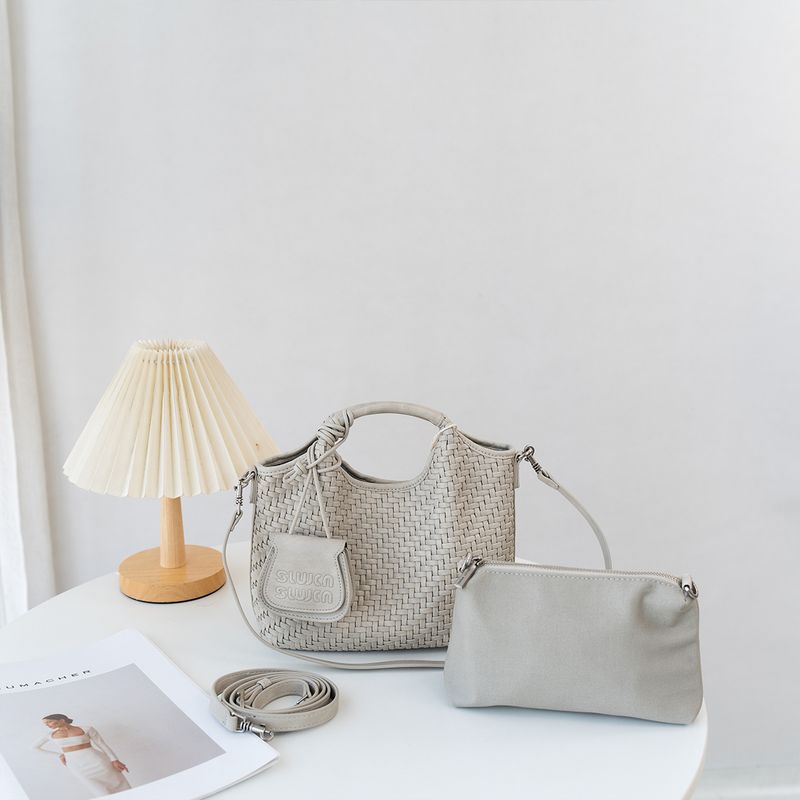 

Selin Weiss Niche Hand-Held Woven Bag Women 2025 Versatile Casual Underarm Shoulder Messenger Bag Fan month apricot Gray