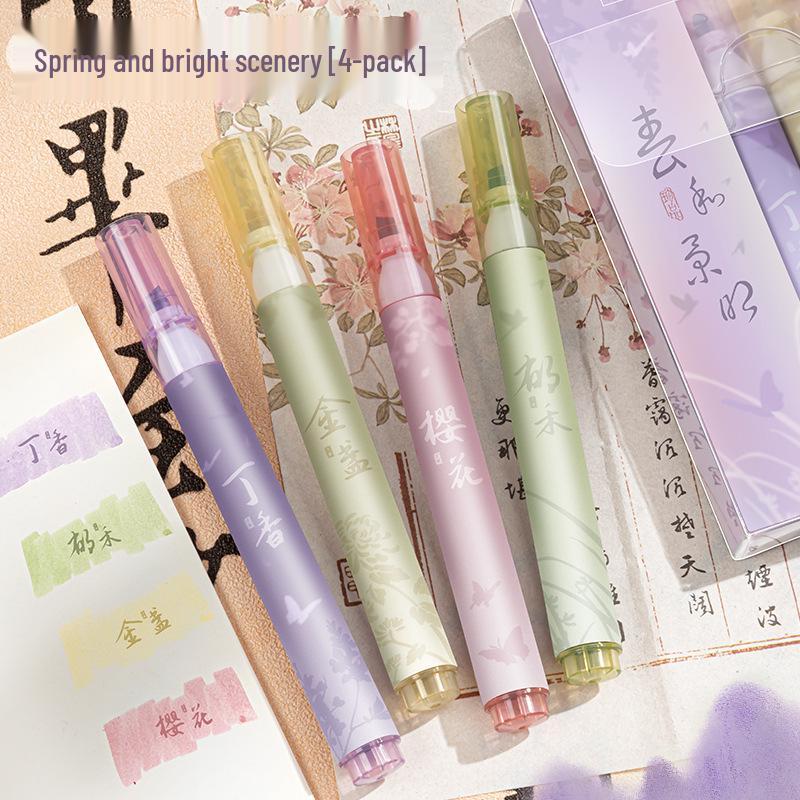 

Маркер-хайлайтер в китайском стиле: Ручка для граффити и DIY-журналинга с эффектом «Настоящий цвет»