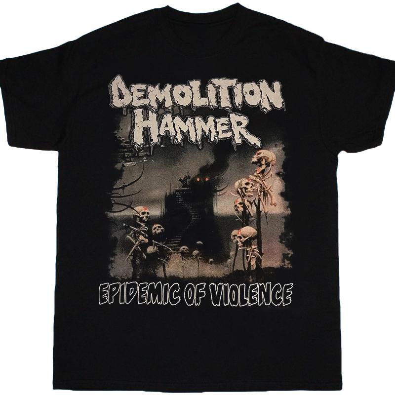 

Demolition Hammer Epidemic of Violence T-Shirt Cotton Black Men S to 5XL Unisex T-Shirt XXL