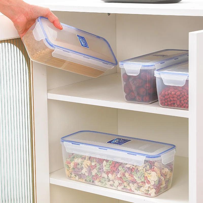 1 Stück 1,6 l Fassungsvermögen Luftdichter Lebensmittelaufbewahrungsbehälter Wiederverwendbare Lebensmittelaufbewahrungsbox Klappdeckel Brot- und Küchenorganisator Multifunktion