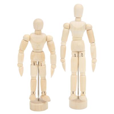 Holzmannequin mit 14 drehbaren Gelenken Menschliche Körperproportionen Tragbares Kunstzeichen-Mannequin