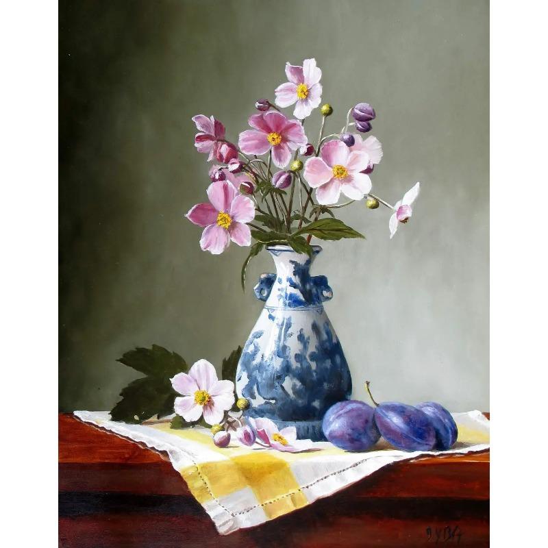 Vintage Still Life Print Retro Flowers Poster For Living Room Decor Aesthetic Peony Daisy Lily Flower Canvas Painting Wall Art