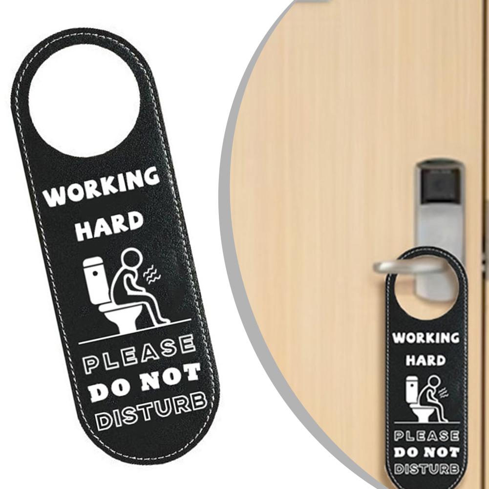 Bathroom Door Sign Do Not Disturb Sign Front And Back Sides Modern Decorative Style Strong PU Material 6cm Hole Diameter