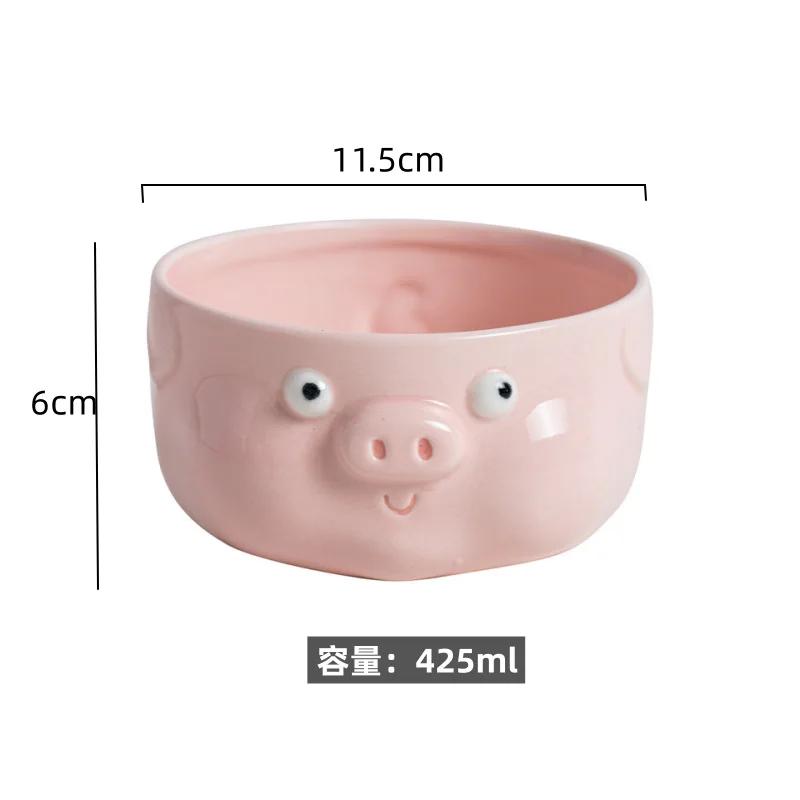 Cute Pink Pig Ceramic Tableware Mug Bowl Irregular Plate Household Disc Kitchen Supplies Main Course Decorative Tableware Plates