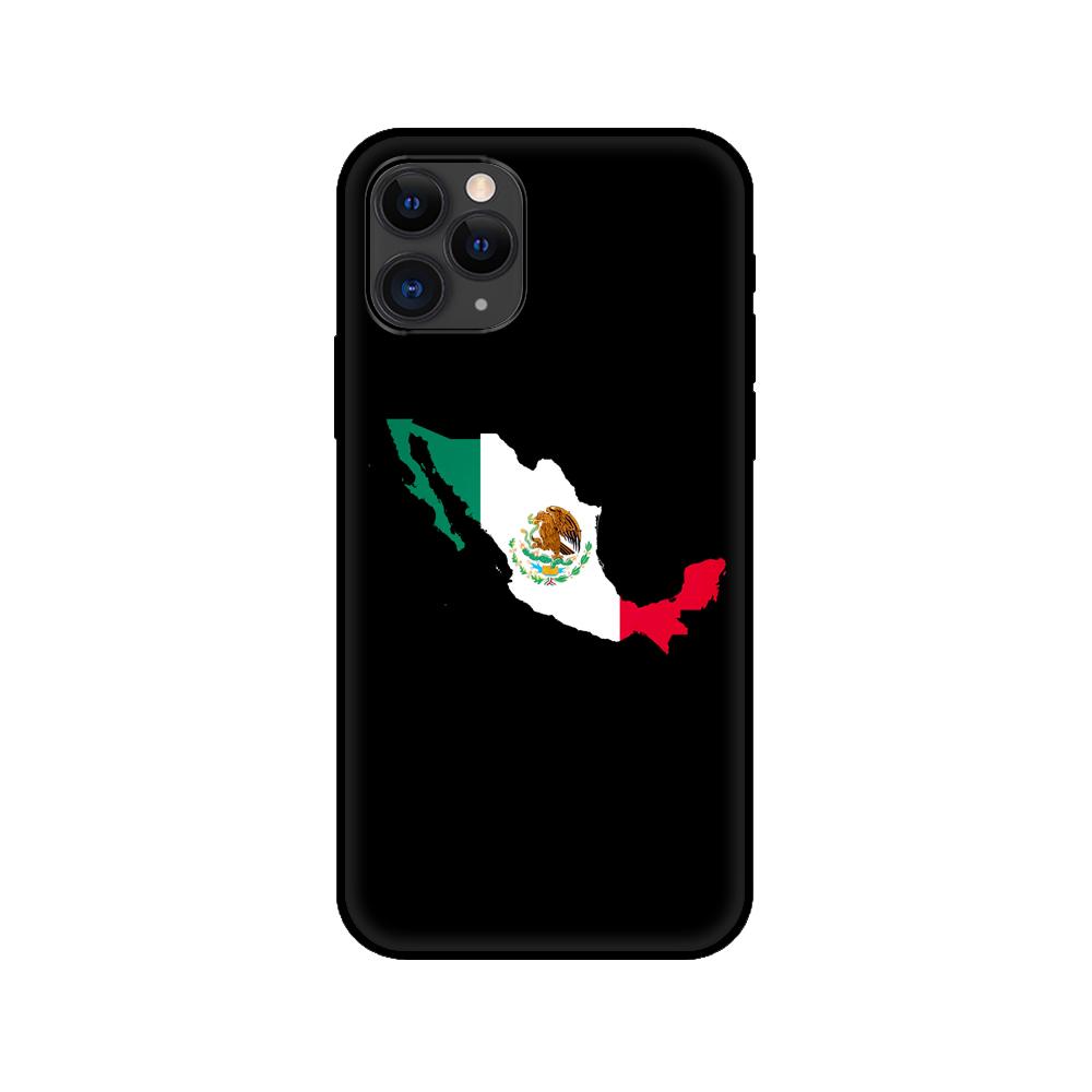 Black Tpu Case for Iphone 5 5s Se 2020 6 6s 7 8 Plus X 10 XR XS 11 12 Mini Pro MAX Back Cover Mexico Flag Emblem