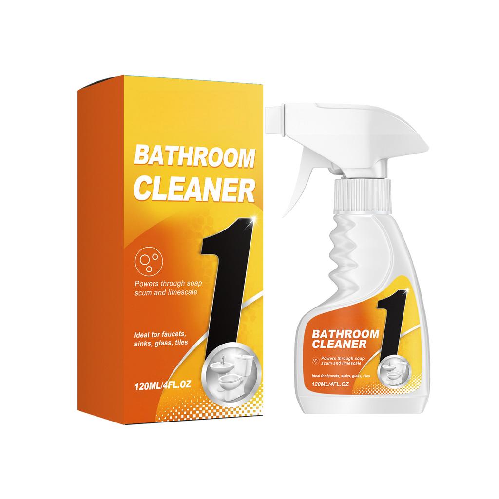 Bathroom Cleaner 120ml Spray Bottle Suitable for Faucets Sink Glass Tiles Removes Soap Scum and Hard Water Stains