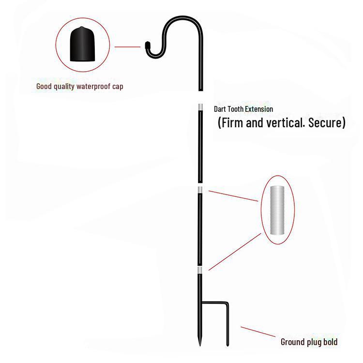 

Устойчивый к ржавчине уличный пастуший крюк из железа со съемным заземляющим колышком