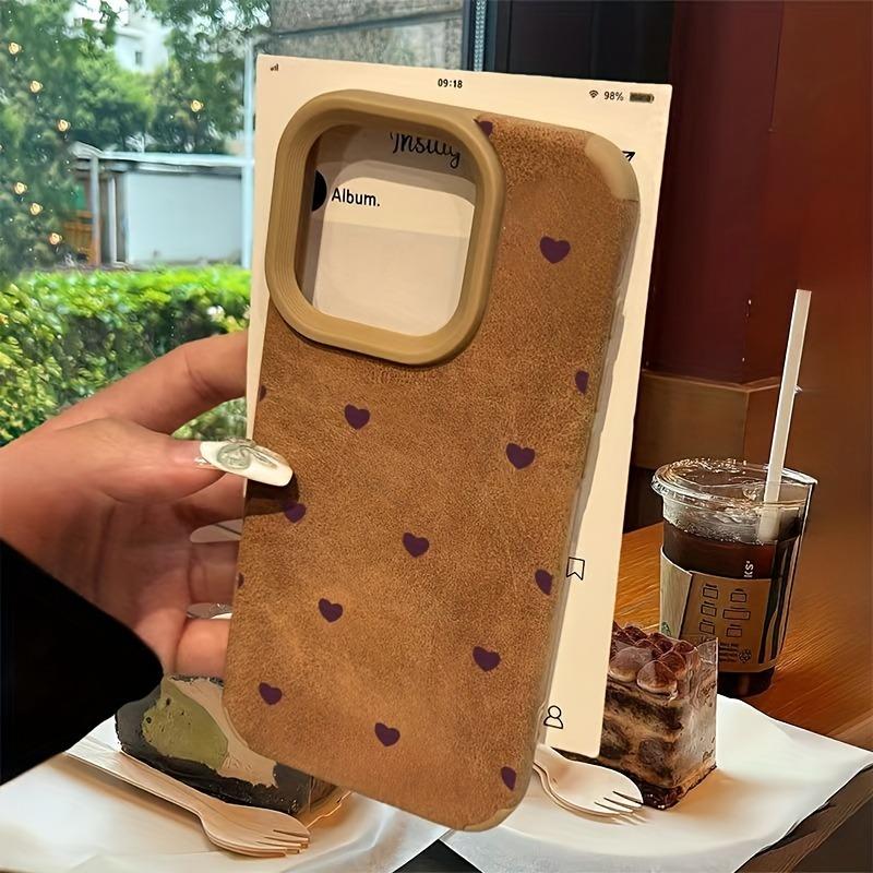 Small Heart Suede High Value Fashion Phone Case For iPhone 17 16 15 14 13 12 11 Pro Max Plus XS XR Shockproof Matte Bumper Cover