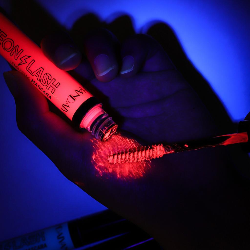 Mascara Neon HANDAIYAN, Mascara Colorato Impermeabile Allungante & Curvante, Trucco Occhi Neon Luminoso UV per Festa Festival