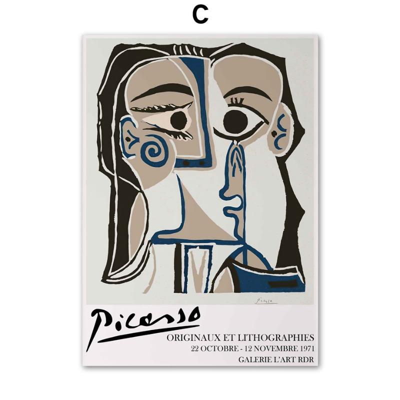 

Matisse Picasso Line Face Leaf Wall Art Canvas Painting Abstract Art Posters And Prints Hotel Bar Pictures For Living Room Decor 21cm×30cm NoFrame