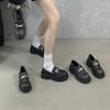 Soft leather platform loafers women's 2025 new spring British style small leather shoes one-pedal single shoes Mary Jane women's shoes