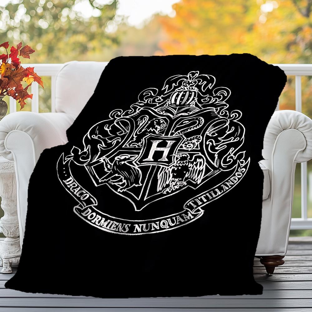1pc Hogwarts Crest Raven Snake Eagle Outdoor Flannel Throw Blanket All Season Soft Warmth,Home Decor 1031238