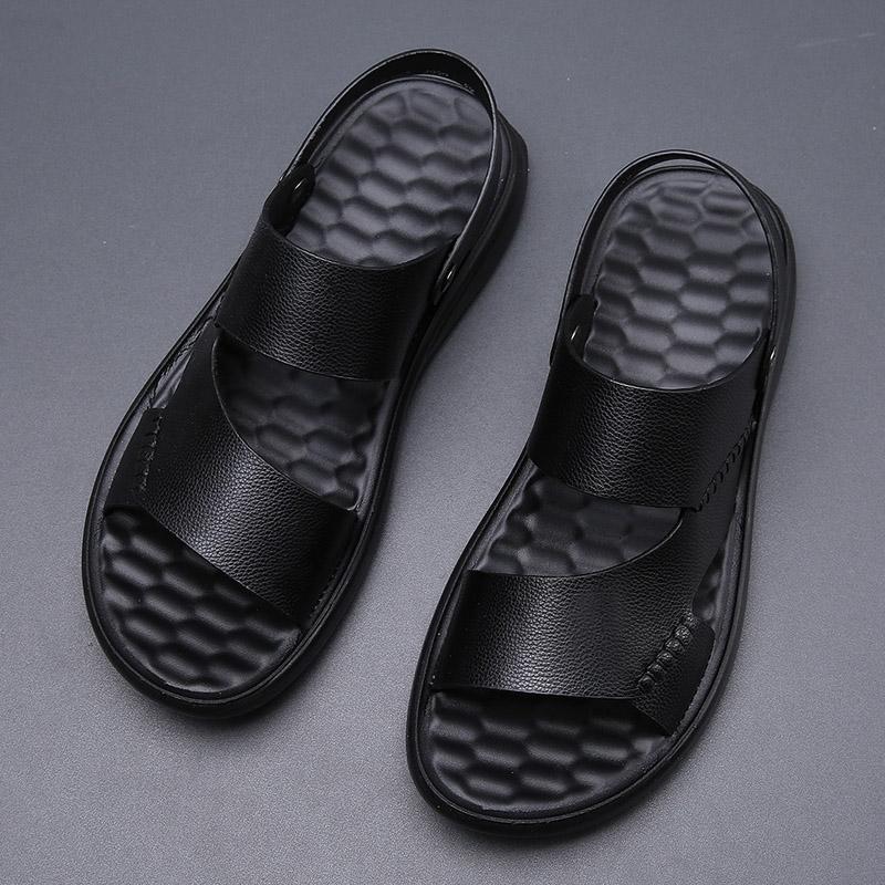 Summer Cool Shoes Men Solid Color Casual Beach Vacation Sandals Male Outdoor Dual-use Shoes Sandals Slipper Big Size Shoes 47 48