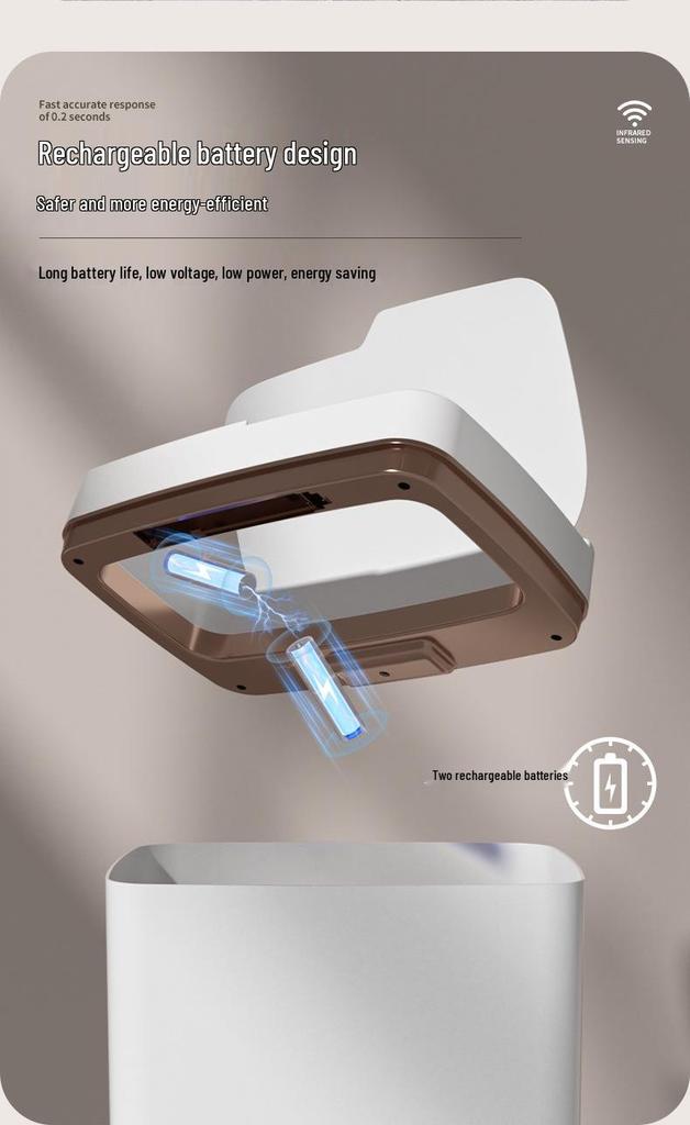 18L Smart Trash Can with Induction Lid and Long-Lasting Battery for Living Room