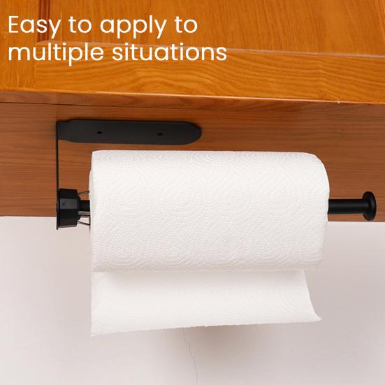 Wall-Mounted Paper Roll Holder Strong Load-bearing Waterproof Simple Installation Self-Adhesive Tissue Rack Paper Towel Holder