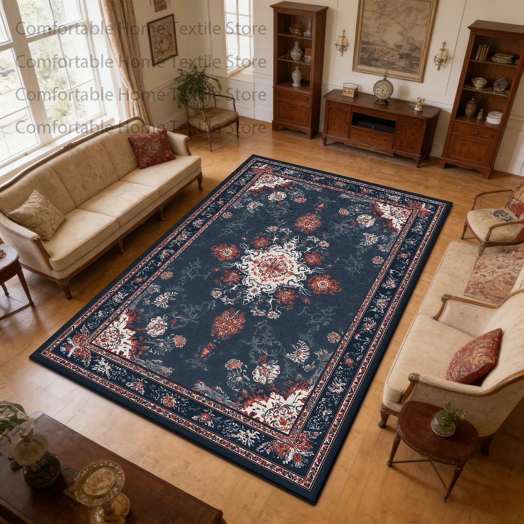 Classical Persian Style Fluffy CARPET FOR LIVE ROOM Decoration Home Washable Soft Rug Large Area Non-slip Short Velvet Foot Mats