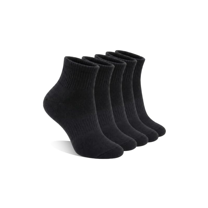 [Wamicu] Men's Sports Socks, 5-Pair Set, Running Socks, Cotton, Sweat-Absorbing, Breathable, Casual, Everyday Wear, Sizes 25-27cm