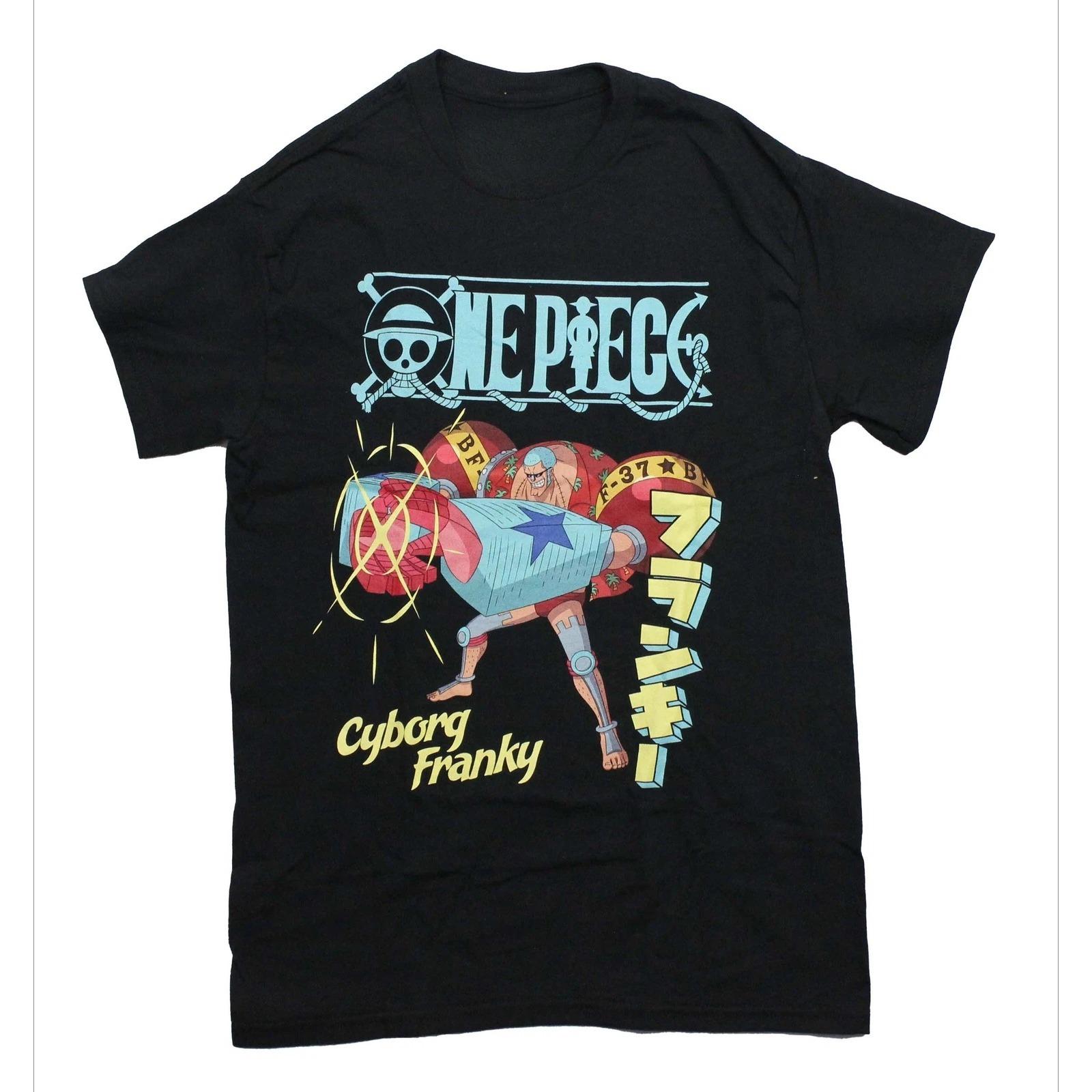 Summer One Piece New Adult Tshirt Cyborg Franky Unisexs Round Neck Short Sleeved Shirt S