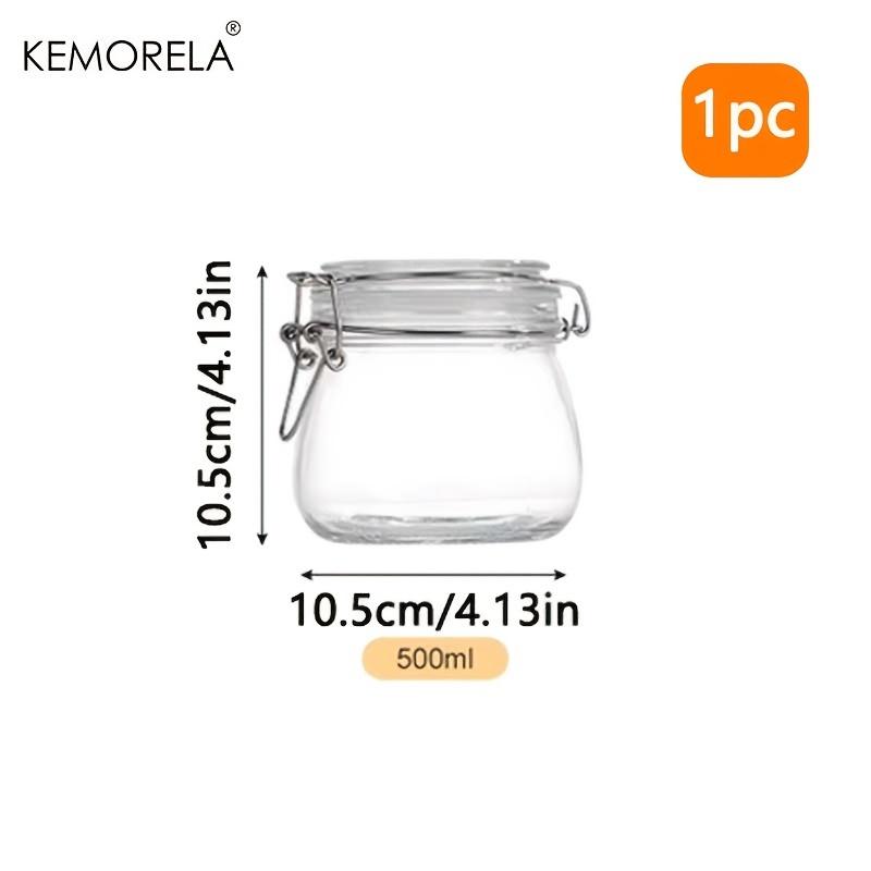1PCS Borosilicate Glass Storage Jar with Airtight Locking Lid - BPA-Free Dishwasher Safe Ideal for Coffee Beans Fruits Nuts