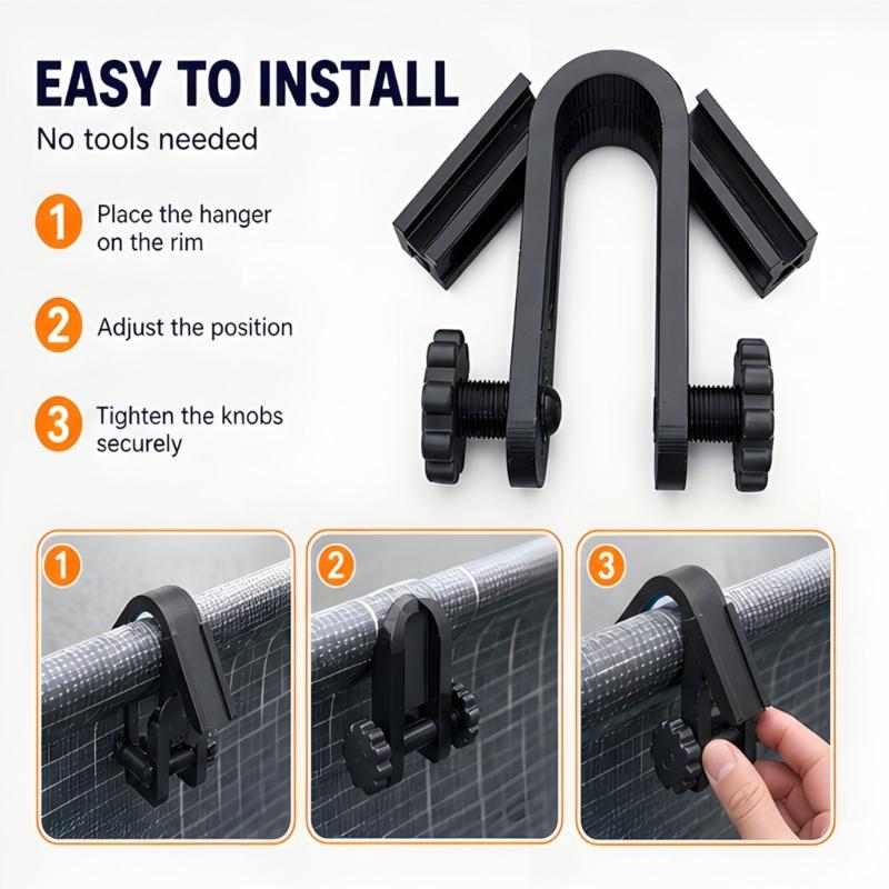 Clamp-On Hose Guide for Water Changes and Filling, Hand Screws with U-Shaped Support for Bucket, Fence, and Wall Use