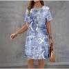Creative Colorful Patterns 3D Printing Dresses Women Fashion Summer Loose Plus Size Comfortable Breathable Short Sleeve Dresse