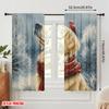 2pcs,2D Plane Printing Curtain Fabric Cute Dog Versatile 100% Polyester (without Rod) Art Deco Festive Use for Living Room,
