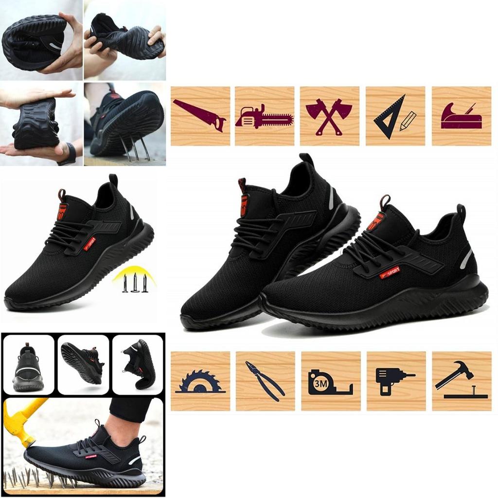 Men's Steel Toe Safety Shoes Breathable And Lightweight Puncture-proof Boots