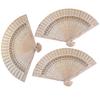 12pcs Sandalwood Fan, 8 Inch Chinese Wooden Openwork Personal Handheld Folding Fan For Wedding Party Home Decorations