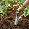 2in1 Stainless Steel Seeder Seedling Transplanting Excavator Horticultural Planting Hole Drilling Garden Flower Planting Planter