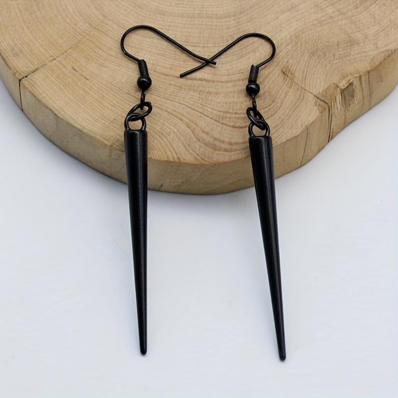 Small cylindrical long style earrings, simple and creative geometric long strip earrings for women