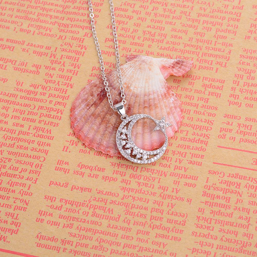 BLUELANS NECKLACE Wonderful Moon Star Chain Necklace Jewelry Cubic Crescent Pendant Women Present