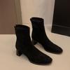 Fashion Autumn Winter Fashion Thick Heel Women Ankle Boots Fashion Back Zipper Shoes Vintage Modern Short Booties