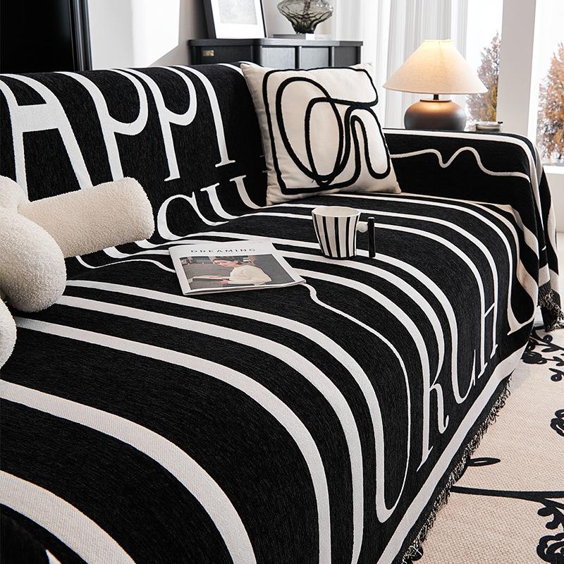 

Простой, современный и интересный диван-полотенце с буквами из шенилла, всеобъемлющее пылезащитное покрытие для гостиной, одеяло 180*130cm