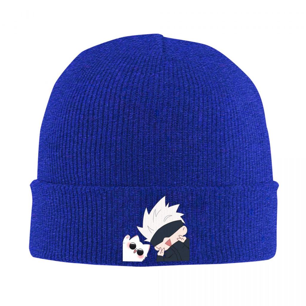 Gojo Manga Kawaii Japanese Anime Warm Knitted Cap Hip Hop Bonnet Hat Autumn Winter Outdoor Beanies Hats for Unisex Adult