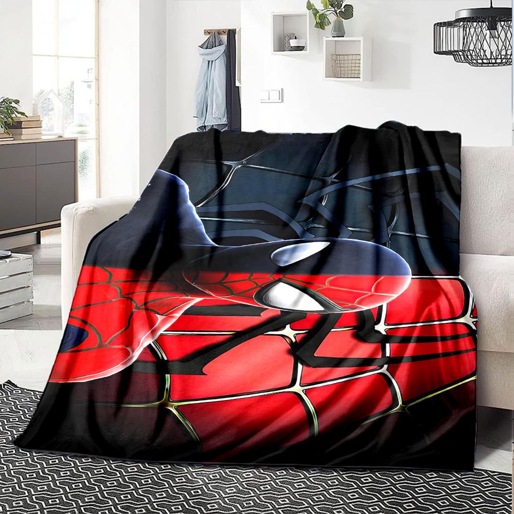 1pc Spiderman Iconic Web flannel Blanket for Super Soft Cute Comfort Blanket for Travel Bedding Couch Sofa Blanket Y82571