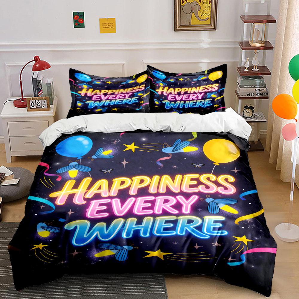 

Neon text, stars, balloons. Bedding sets Duvet cover sets Duvet covers Pillowcases(1 * Duvet Cover 2 * Pillowcases, without duvet insert) 135x200cm