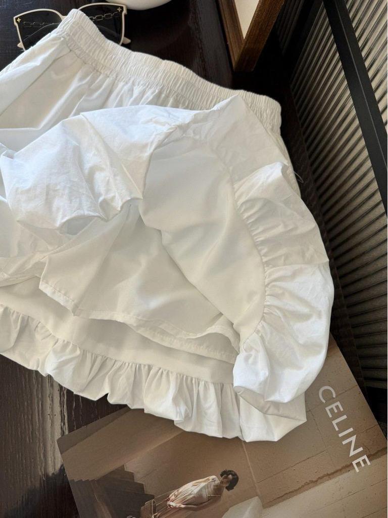 Spring-Summer Fluffy High-Waist Slimming Lantern Skirt for Women