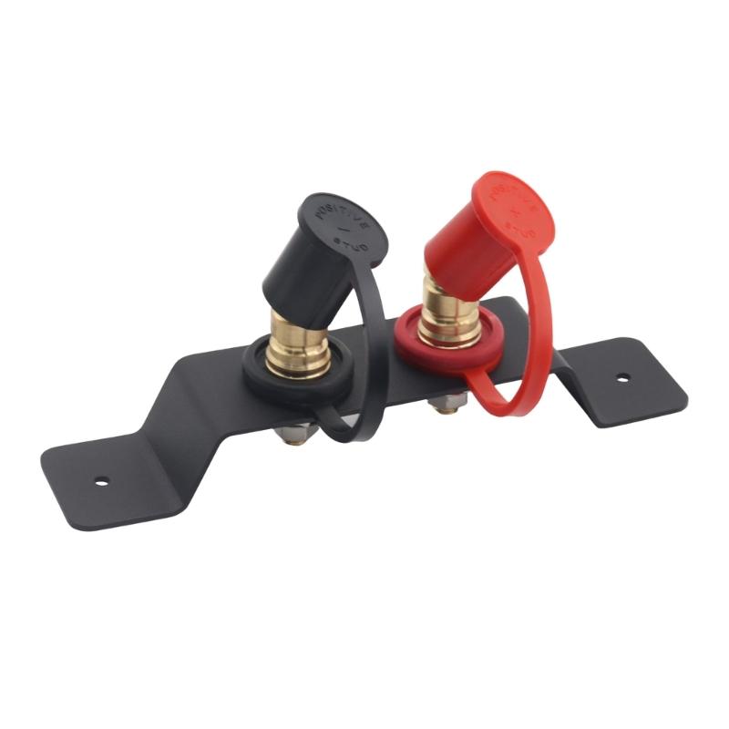 Battery Jump Post Starter Remote Battery Terminals Relocation Kit with Mounting Bracket Waterproof Cover for Lawn Mower