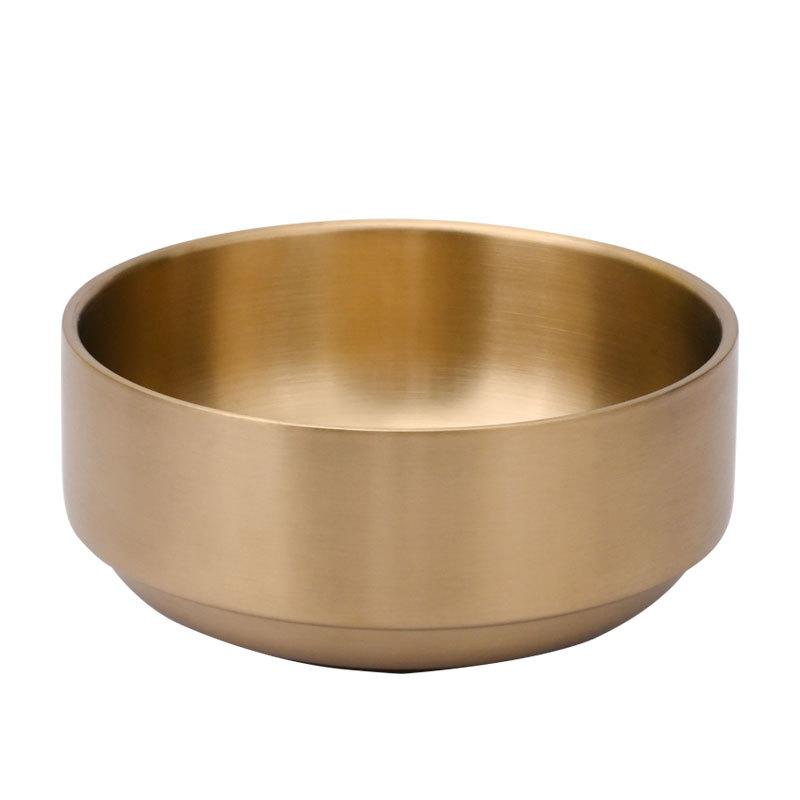 Korean 304 Stainless Steel Rice Bowl Double Layer Anti-Scalding Soup Noodles Bowls Salad Fruit Bowl Kitchen Tableware