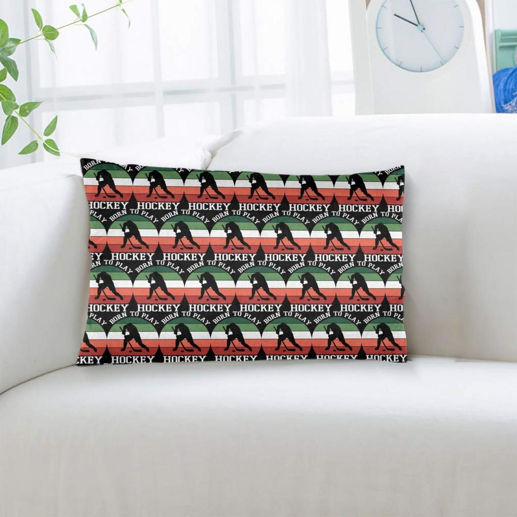 Born To Play Hockey Rectangle Pillowcase Cushion Cover Decor Bedroom Bed Home Comfort Throw Pillow