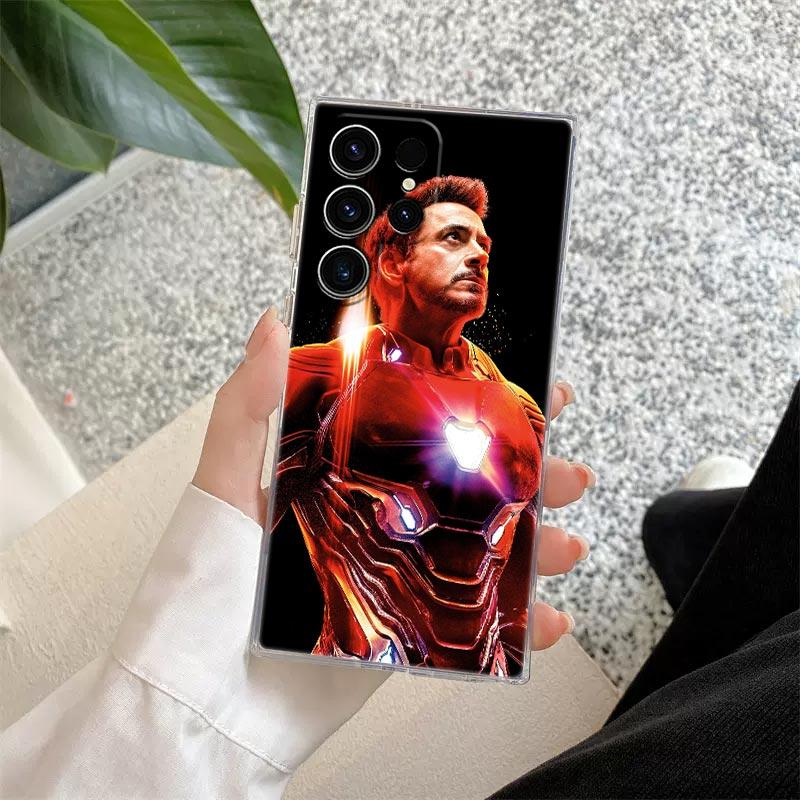 Marvel Ironman Cool Transparent Case For Samsung Galaxy S26 S25 Ultra S24 S22 S26 Plus S20 S23 S21 S25 FE 5G Clear Silicon Cover