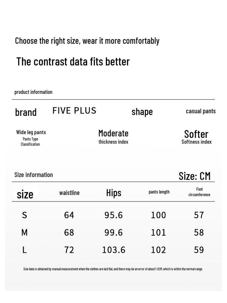 FivePlus Women's Casual High-Waist Straight Wide-Leg Pants