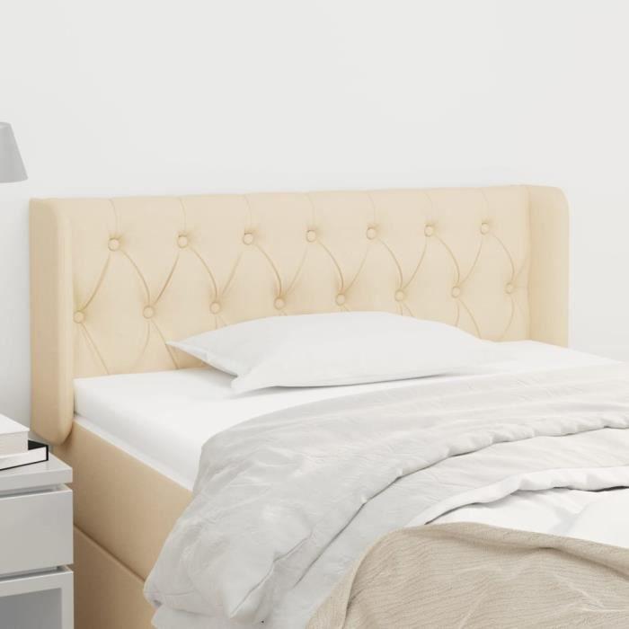VidaXL Tête de lit avec oreilles Crème 93x16x78-88 cm Tissu3119091