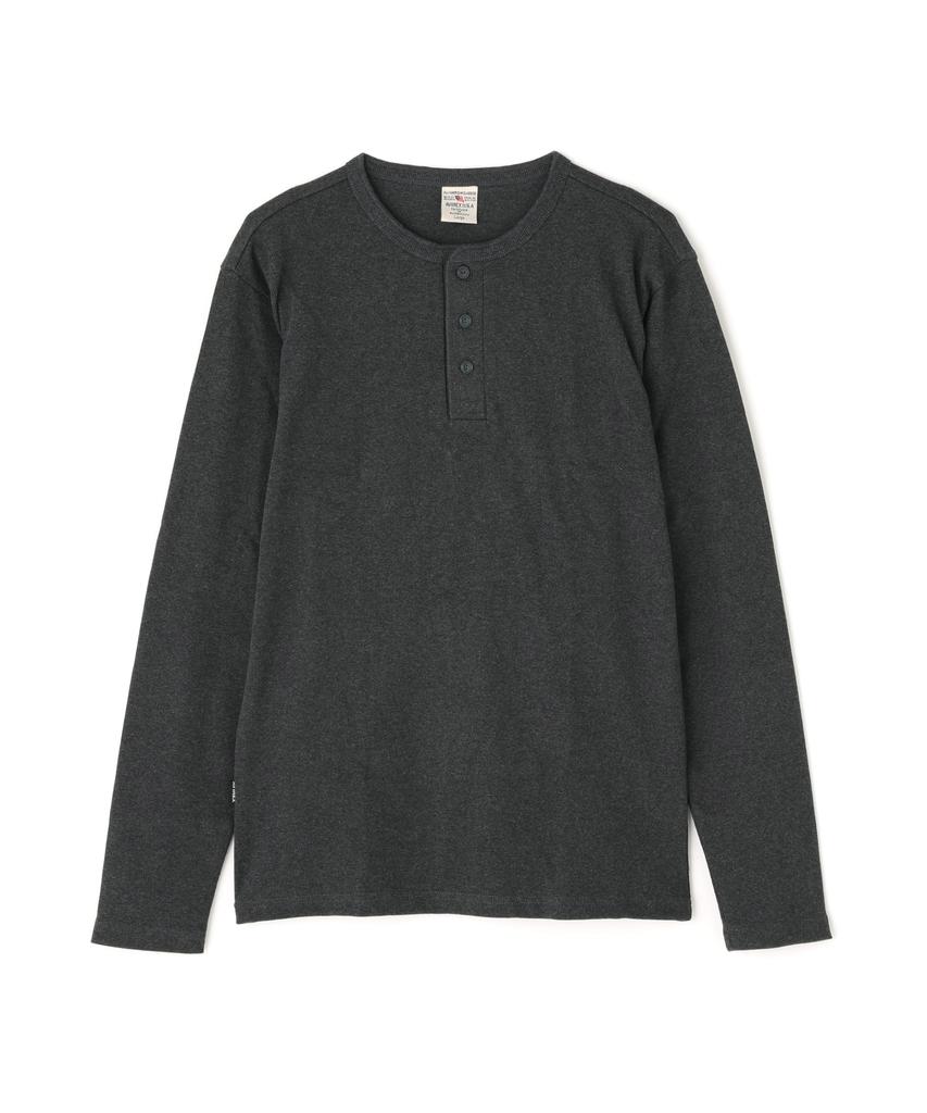 AVIREX DAILY RIB HENLY NECK TEE 6153482 men's S charcoal