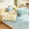 2-Side Color Blocking Duvet Cover 4Pcs Bedding Set Include Flat Sheet Fitted Sheet Two Pillowcases