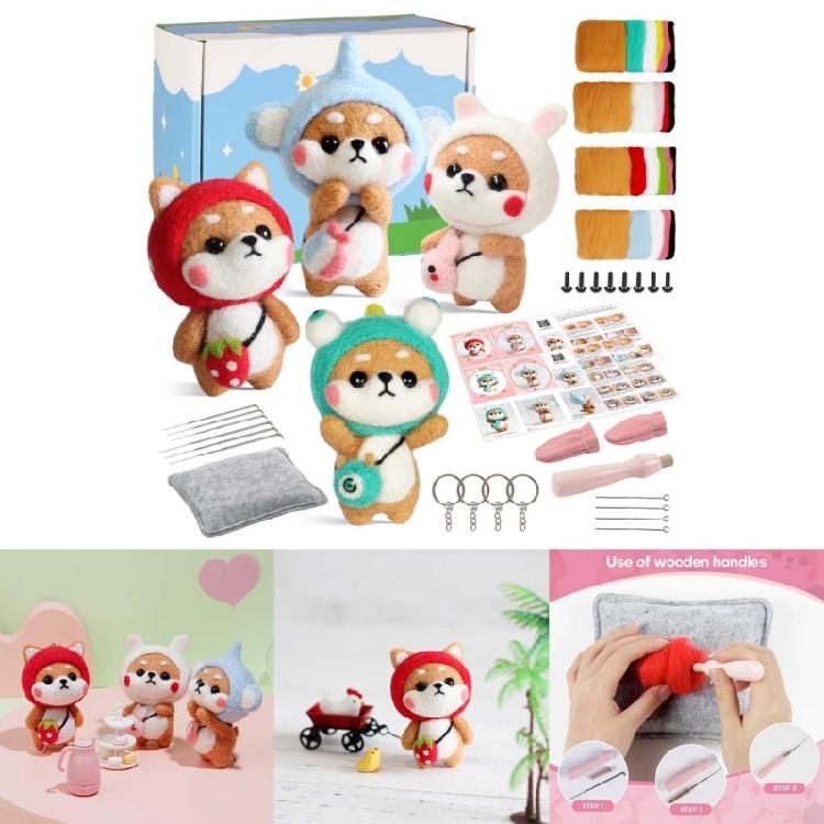 Handmade DIY Felt Toy Non-Finished Needle Felting Kits Easy for Beginners